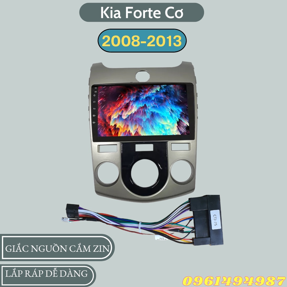 Mặt dưỡng 9 inch Kia Forte 2008-2013 kèm dây nguồn cắm zin theo xe dùng cho màn hình DVD android 9 inch