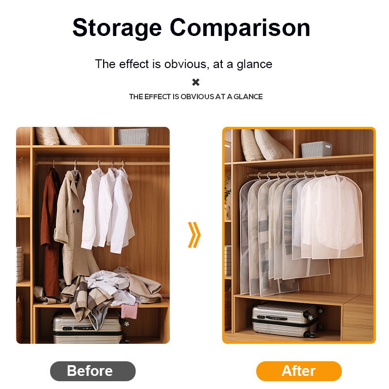 Set 3 / 5 Vỏ Bọc Quần Áo Chống Bụi Tiện Lợi