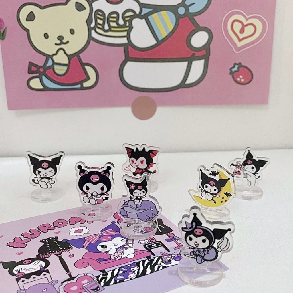 Mô hình acrylic standee mini 3cm Kuromi Sanrio Gà Rán Cay Ngọt dễ thương