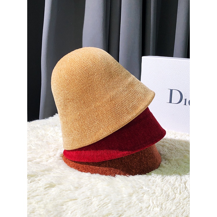 Nón Tai Bèo Chenille Dày Dặn Dễ Phối Đồ Thời Trang Thu Đông Phong Cách Hàn Quốc Cho Nữ