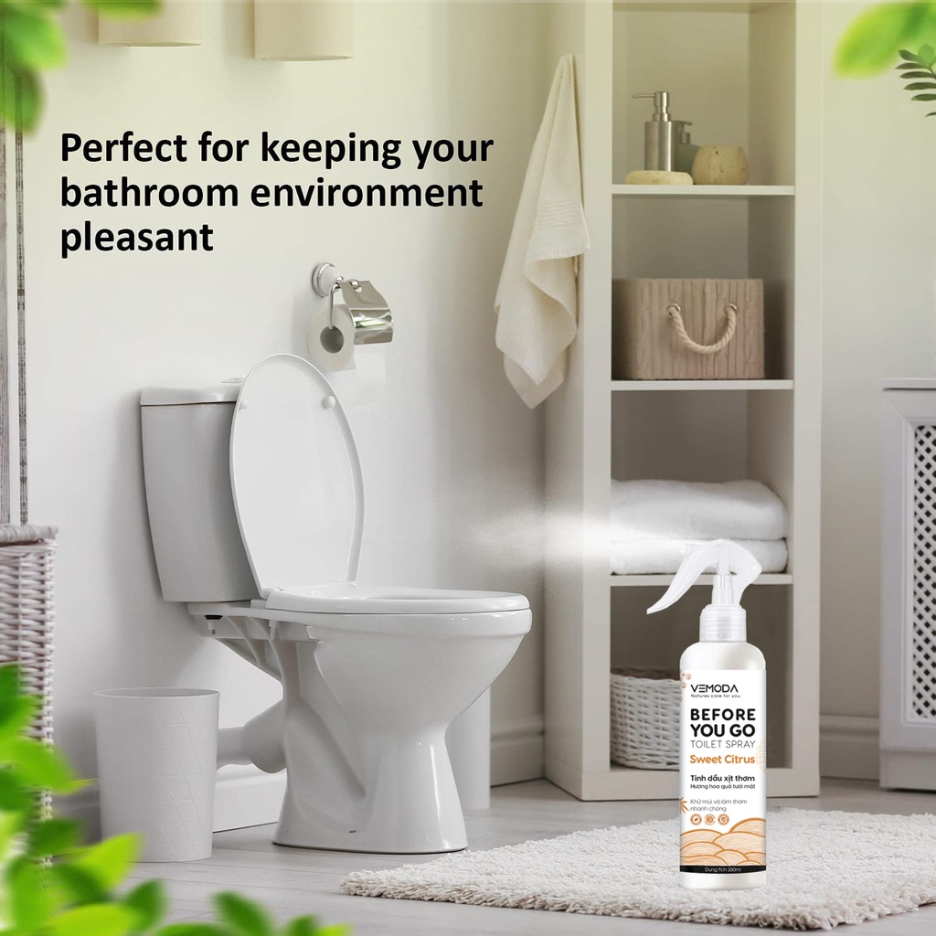 Chai Xịt khử mùi Toilet, giúp làm thơm nhanh chóng. Xịt Bẫy Mùi Toilet Before You Go Toilet Spray Vemoda