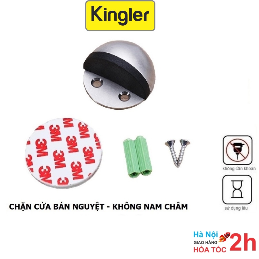 Chặn Cửa Inox - Kingler, Gắn Sàn Nhà, Bán Nguyệt Không Nam Châm Hạn Chế Va Đập Cánh Cửa Với Tường, An Toàn Trẻ Nhỏ, 1100