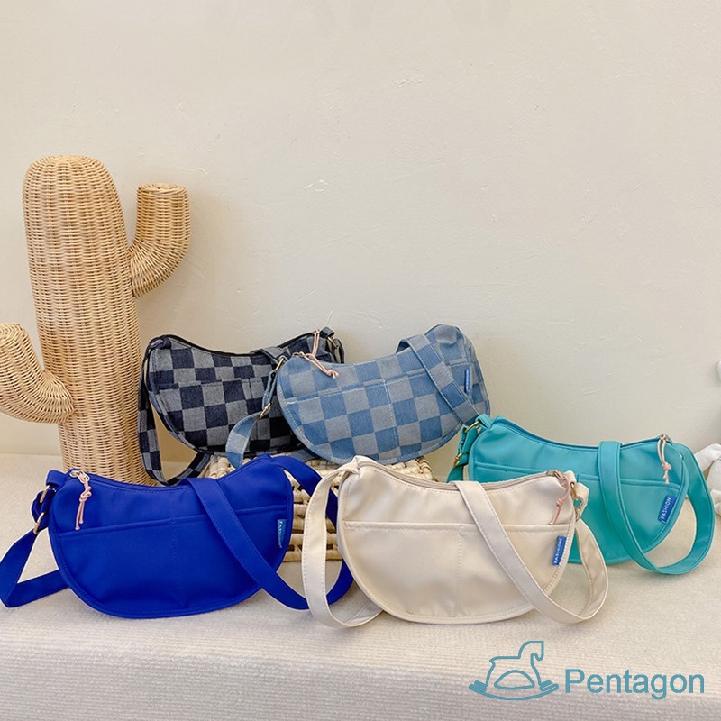 Túi Xách Đeo Vai Màu Trơn Sọc Ca Rô Cỡ Lớn Thời Trang Hàn Quốc Đáng Yêu Dành Cho Trẻ