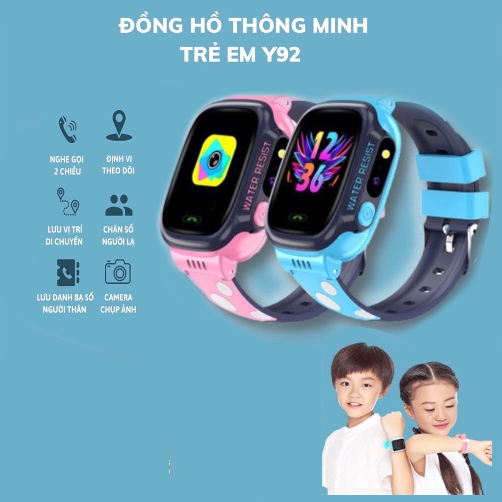 Đồng Hồ Thông Minh Trẻ Em Y92, Cảm Biến Màn Hình, Lắp Sim Nghe Gọi - XS Store