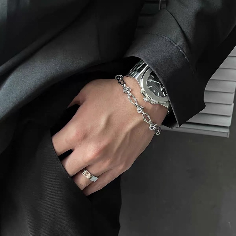 Vòng tay xích basic thắt nút thời trang unisex