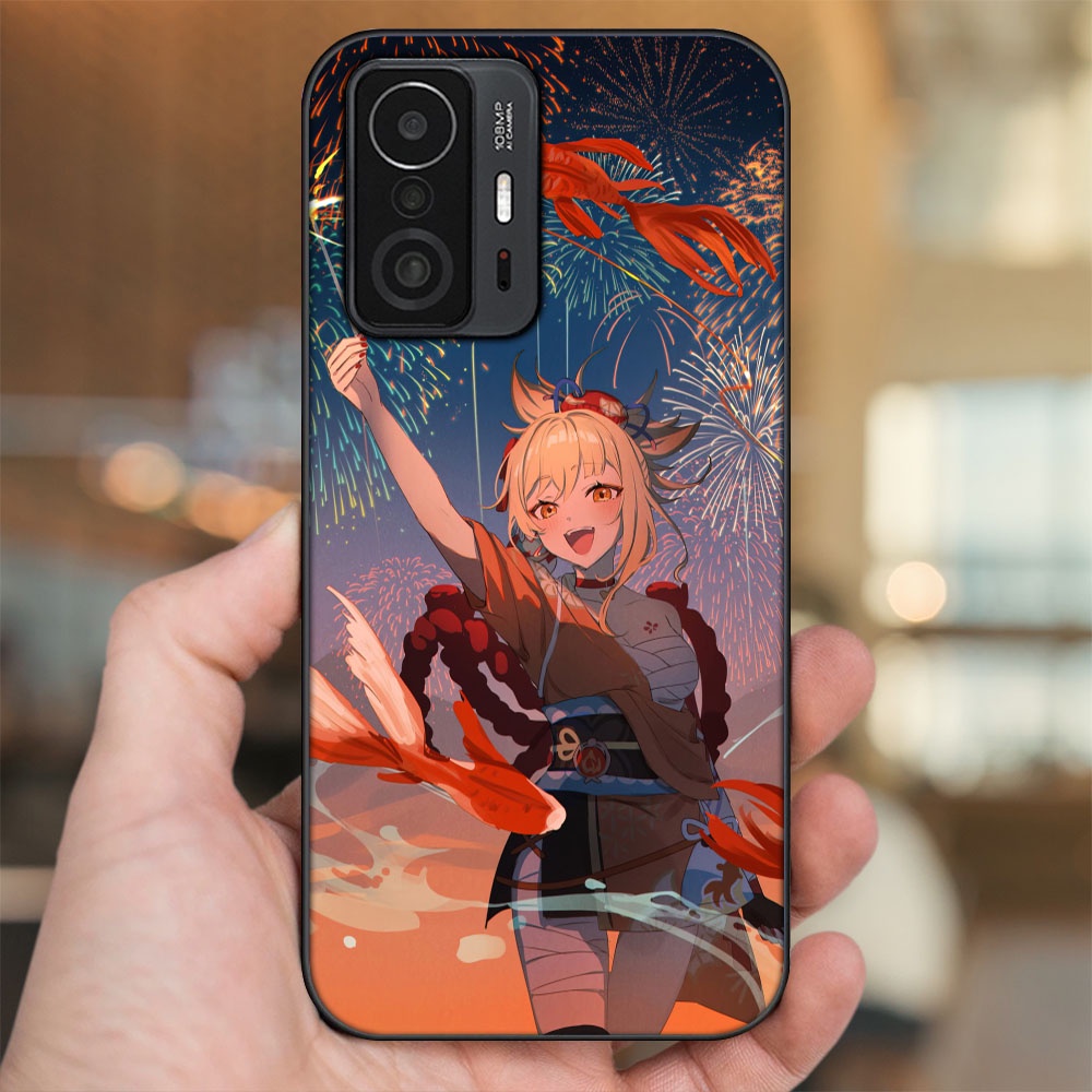 Ốp lưng Xiaomi 11T Pro 5G viền đen in hình Yoimiya Genshin Impact