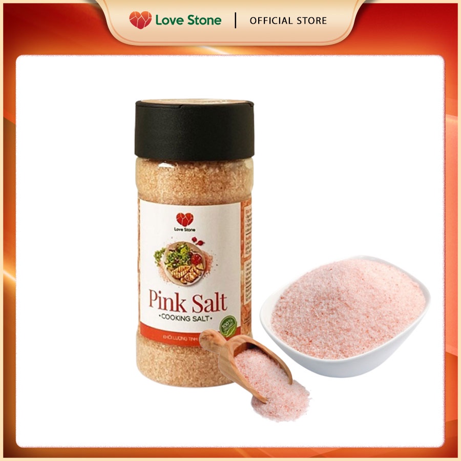 Muối ăn (Pink Salt) Himalaya Love Stone (150gr) – Theo Tiêu Chuẩn Muối Ăn Bộ Y Tế