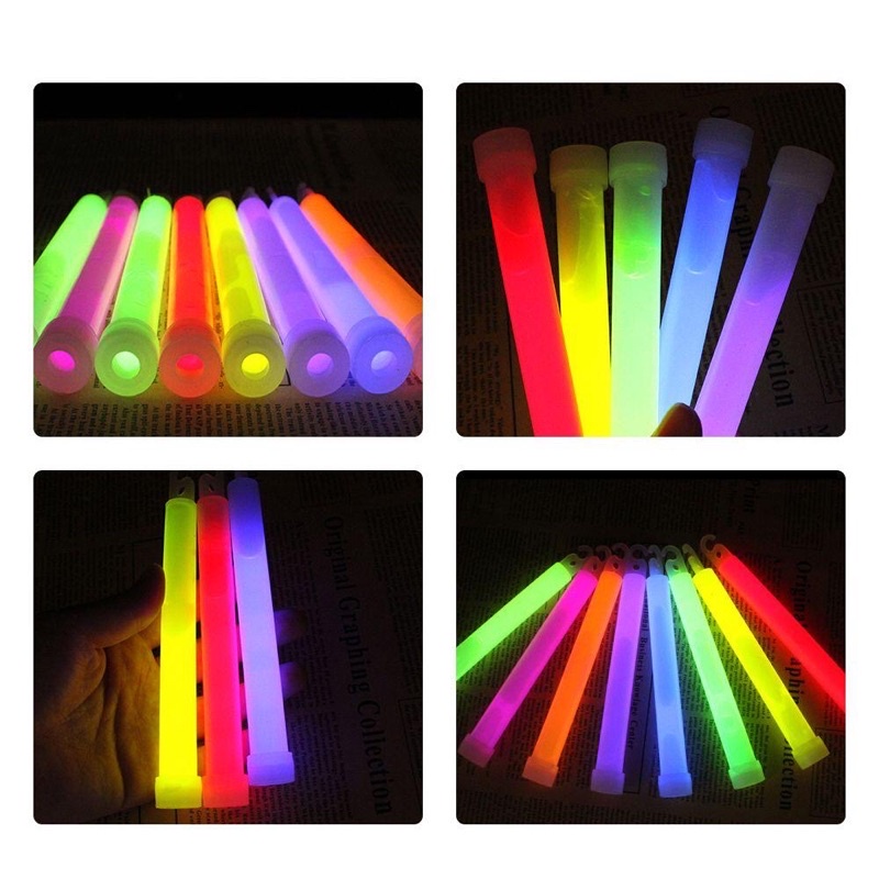 Que phát sáng dạ quang dùng một lần Glow stick - Light Stick 6 inch1.5x15cm sáng 12 tiếng màu sắc ngẫu nhiên