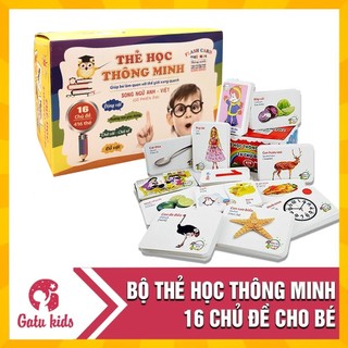 Bộ thẻ học thông minh 16 chủ đề tiếng anh tiếng việt cho bé