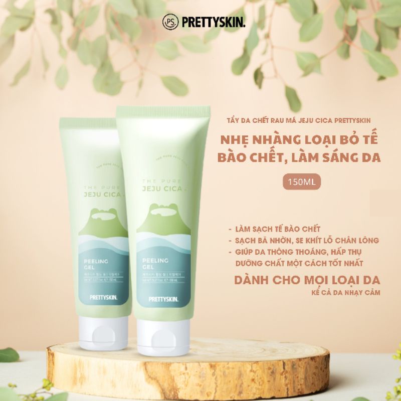 Tẩy Da Chết Rau Má PEELING GEL PRETTYSKIN, Sáng Da, Giảm Mụn Đầu Đen Hiệu Qủa - 150ml