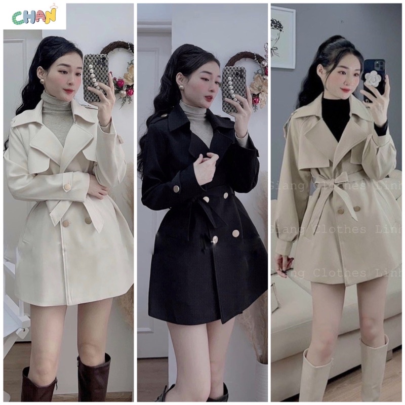 Áo Khoác Măng Tô Nữ Chất Kaki 2 Lớp, Áo Khoác Nữ Đẹp