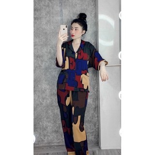 Bộ Lụa Cánh Dơi ÁO CỘC QUẦN DÀI