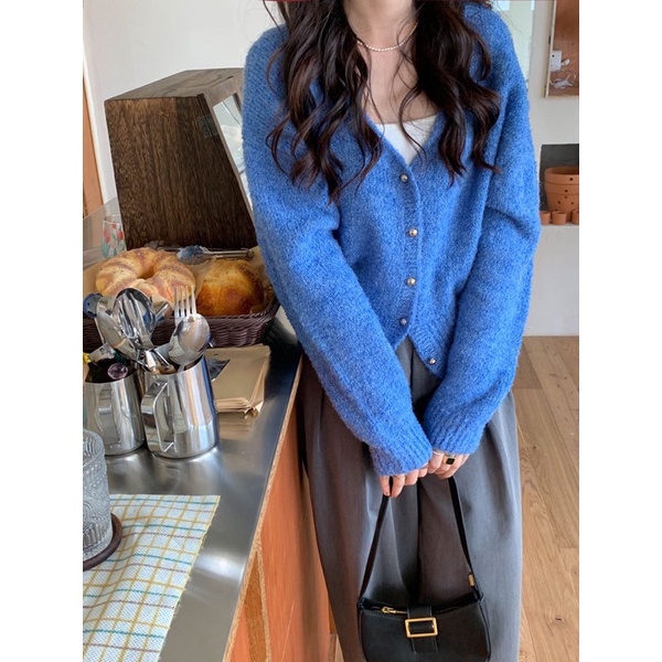 Áo cardigan len xù