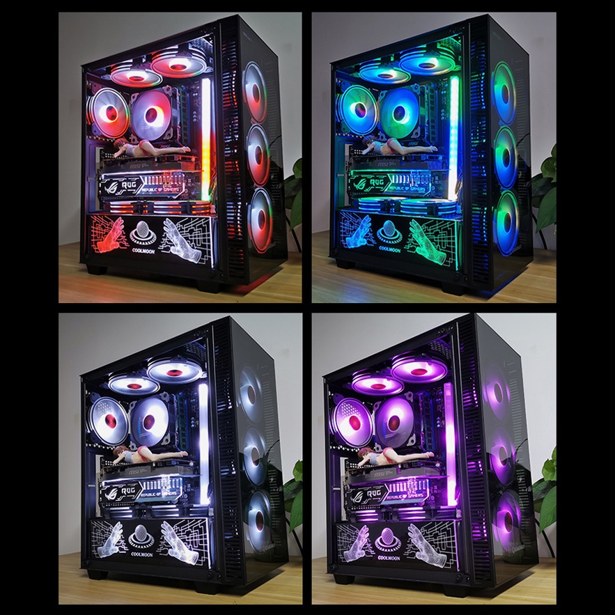 Quạt Tản Nhiệt, Fan Case Coolmoon M1 (Bộ 2-10 Fan + Hub Remote)