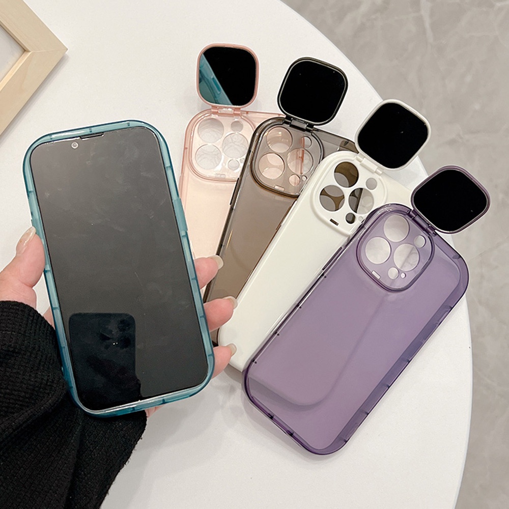 Ốp Điện Thoại TPU Dẻo Họa Tiết Trái Tim 3D Màu Sắc Ngọt Ngào Kèm Gương Chống Sốc Cho Iphone 11 12 13 14 Pro Max