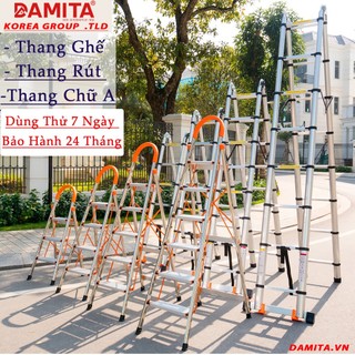 Thang nhôm ghế cao cấp 5 bậc PRO DAMITA  Hàn Quốc. Kiểm tra hàng trước khi nhận sản phẩm. Bảo hành 24 tháng tại hãng