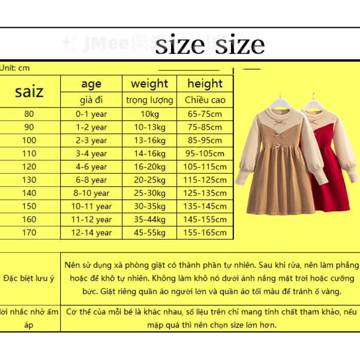 Đầm sweater Dệt Kim Tay Dài Thời Trang Thu Đông Dành Cho Bé Gái 3-14 Tuổi