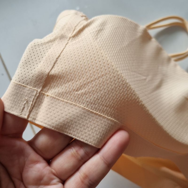 Áo bra áo lá áo lót su thông hơi co dãn 2 hai dây kép thẳng có mút tháo ra được