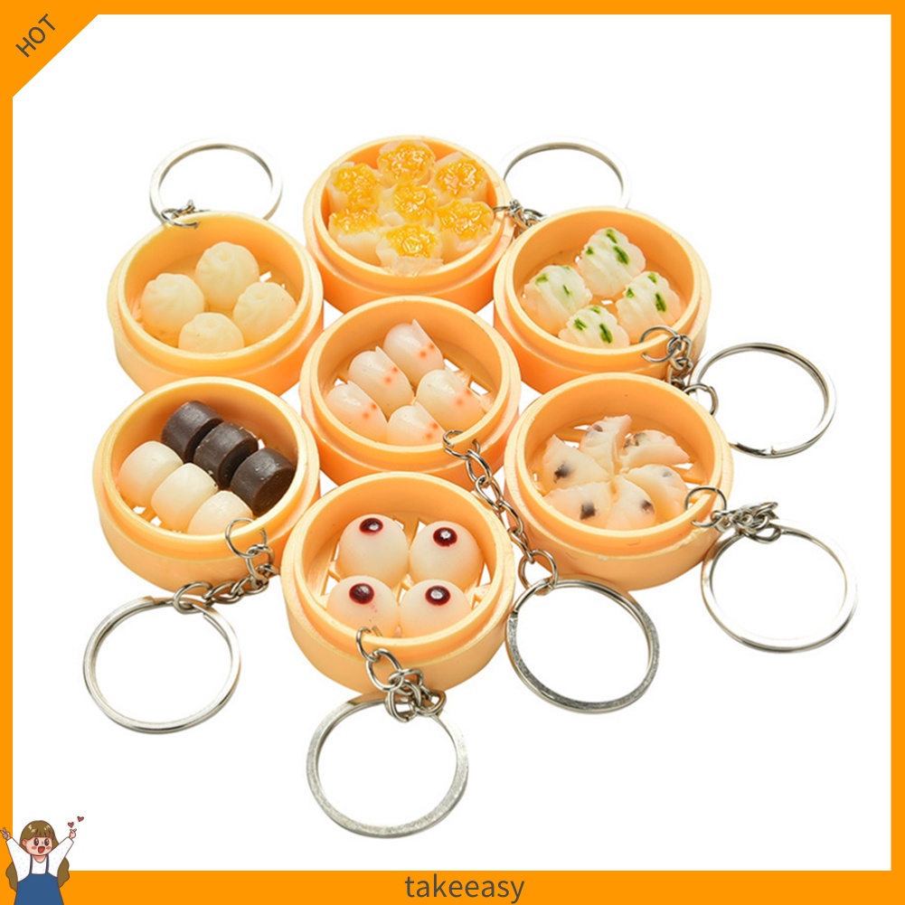 Móc khóa hình bánh bao phong cách Trung Hoa dễ thương