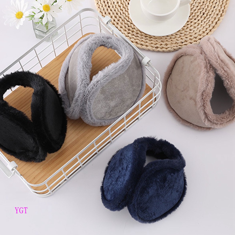 Ygt Chụp Tai Giữ Ấm Mùa Đông Bằng Vải Nhung Phối Lông Cừu Dày Dặn Thời Trang Cho Nam Và Nữ