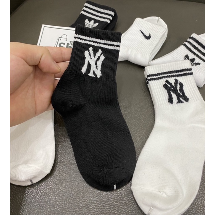Vớ NY Trắng Đen Cho Bé - Tất NY Cho Bé Trai Bé Gái 6 - 16 tuổi Cổ Lửng Mềm Mịn A12
