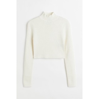 Áo len cổ 3 phân dáng croptop HM auth