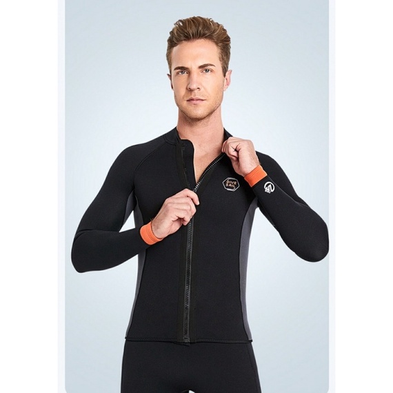 Áo lẻ, quần lẻ giữ nhiệt cho nam 45-80kg dày 3mm Dive&Sail D340136M/D 344137M cổ tay cam