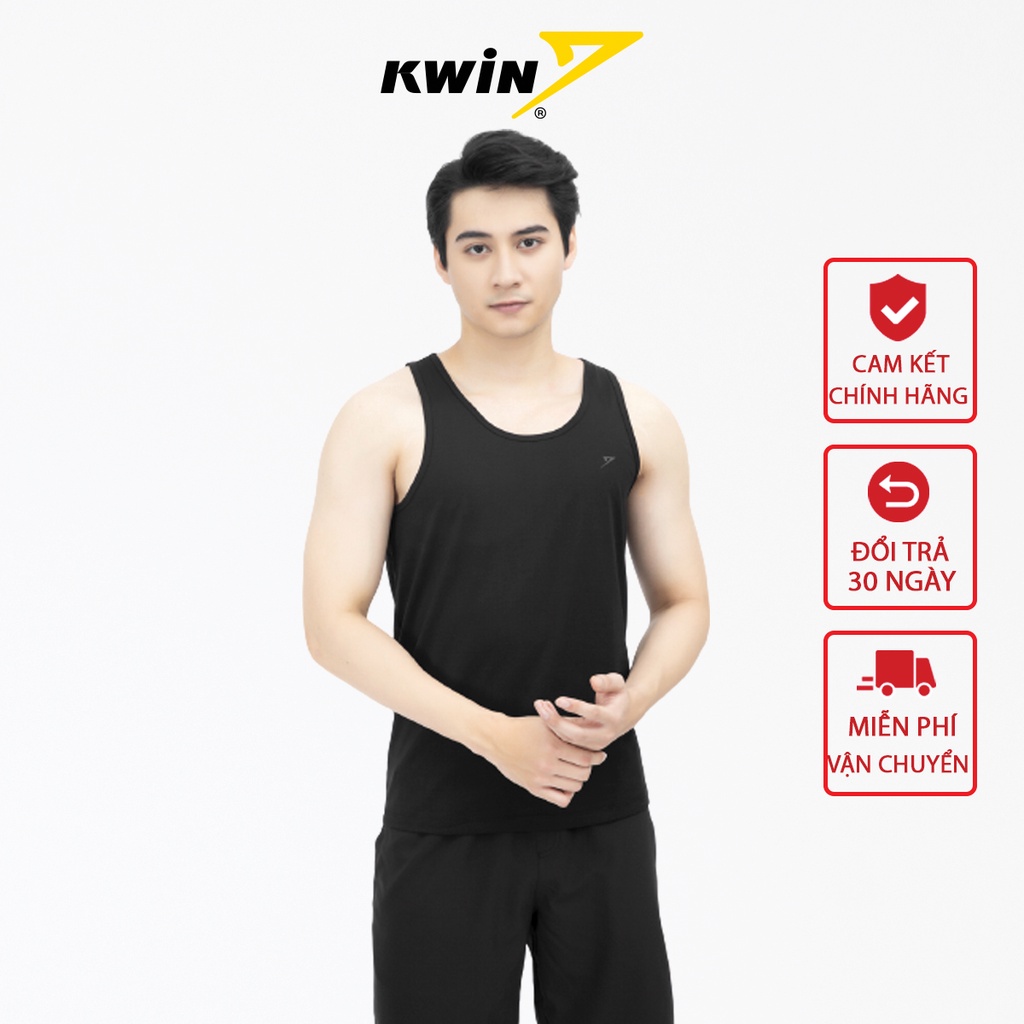 Áo ba lỗ sát nách thể thao nam KWIN, Áo tanktop tập gym vải cotton co giãn tốt kiểu dáng basic KTTR04