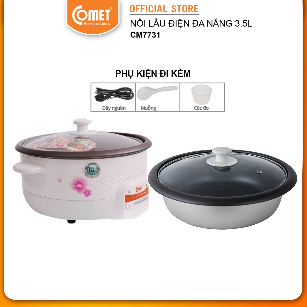 Nồi lẩu điện 3,5L COMET - CM7731 - màu xám