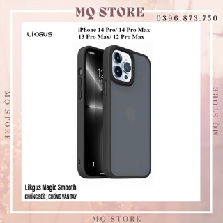 Ốp lưng nhám viền màu likgus magic smooth chống sốc iphone 14 pro/ 14 pro max/ 13 pro max/ 12 pro max