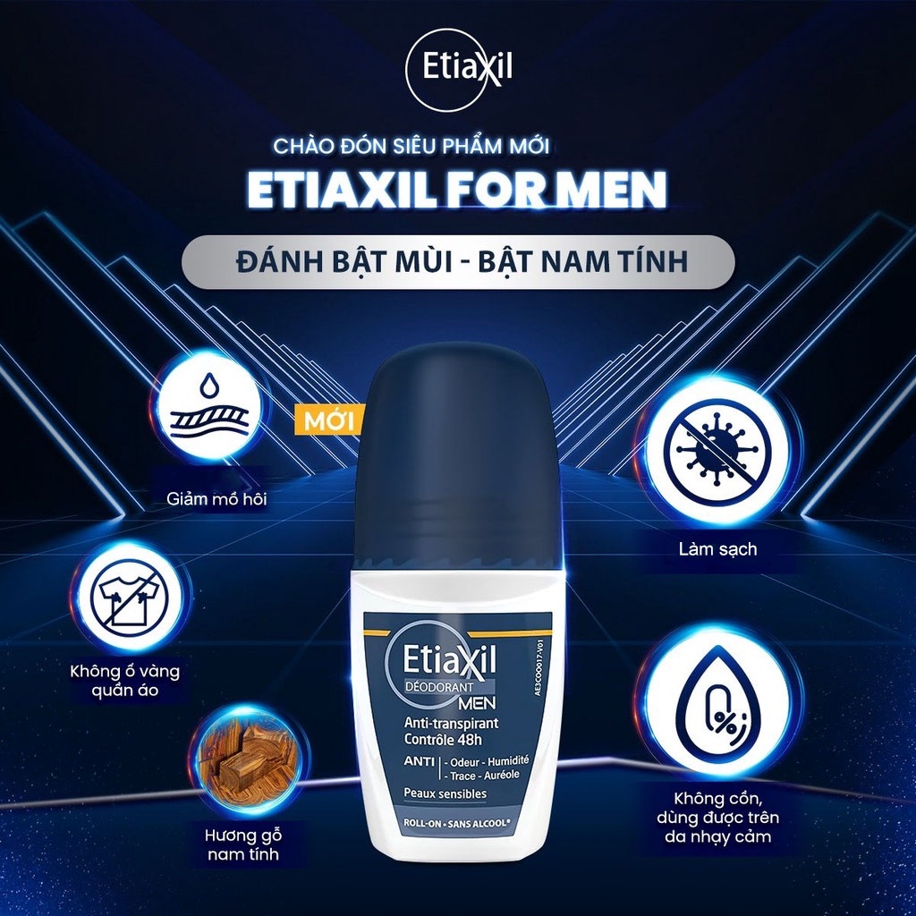 Lăn khử mùi hàng ngày Etiaxil 48h dành cho nam 50ml NPP Tido88