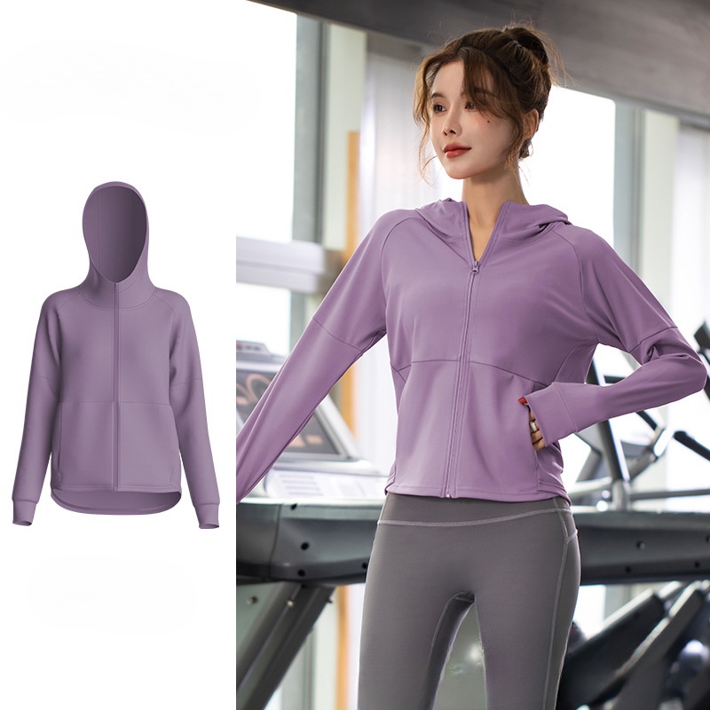 Áo Khoác Thể Thao Dáng Rộng Có Mũ Trùm Chất Liệu Nhanh Khô Dành Cho Nữ Size S-2XL