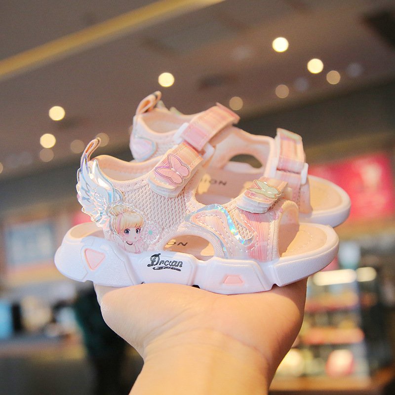 Sandal Quai Hậu Cho Bé Gái WOWKIDS Đi Học Đi Chơi, Dép Quai Ngang Công Chúa Size 21-30 Full Hộp