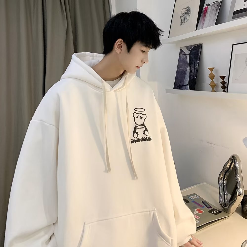 Áo Hoodie Tay Dài Dáng Rộng In Họa Tiết Đôi Cánh Gấu Thời Trang Cho Nam Và Nữ Size M-5XL 2023