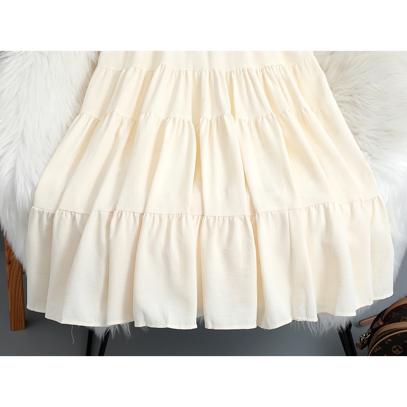 Chân váy suông form dài nhún tầng thời trang, dáng tiểu thư Vintage chất xịn, đẹp