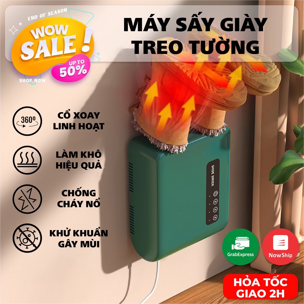 Máy sấy khô, khử mùi giày dép có tia UV, khiến giày dép luôn thơm tho, khô thoáng