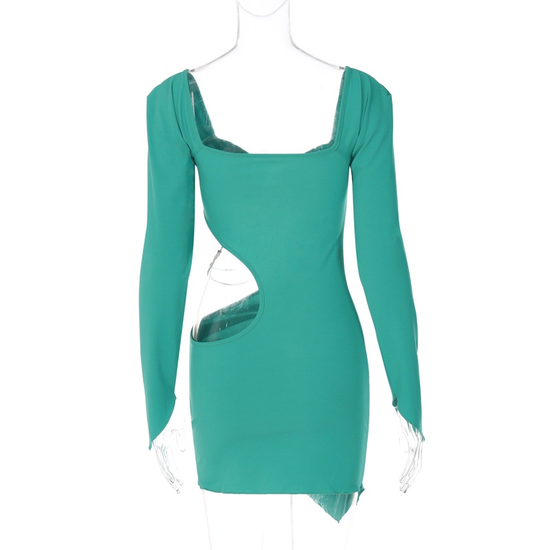 DUNEA Đầm dài tay phối dây xích thiết kế quyến rũ thời trang dành cho nữ