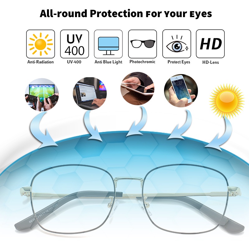 Kính Mát Chống Tia Uv400 Chống Tia Bức Xạ ZEliN Photochromic Thời Trang Unisex 6639
