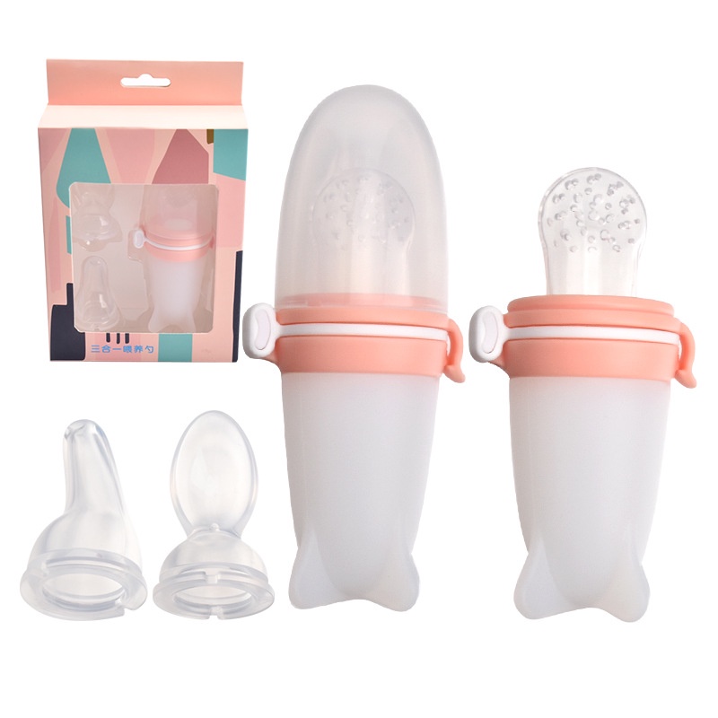 Bình thìa silicon ăn dặm đa năng, thích hợp bé ăn thức ăn dạng xay nhuyễn như sữa, bột,hoa quả,rau củ