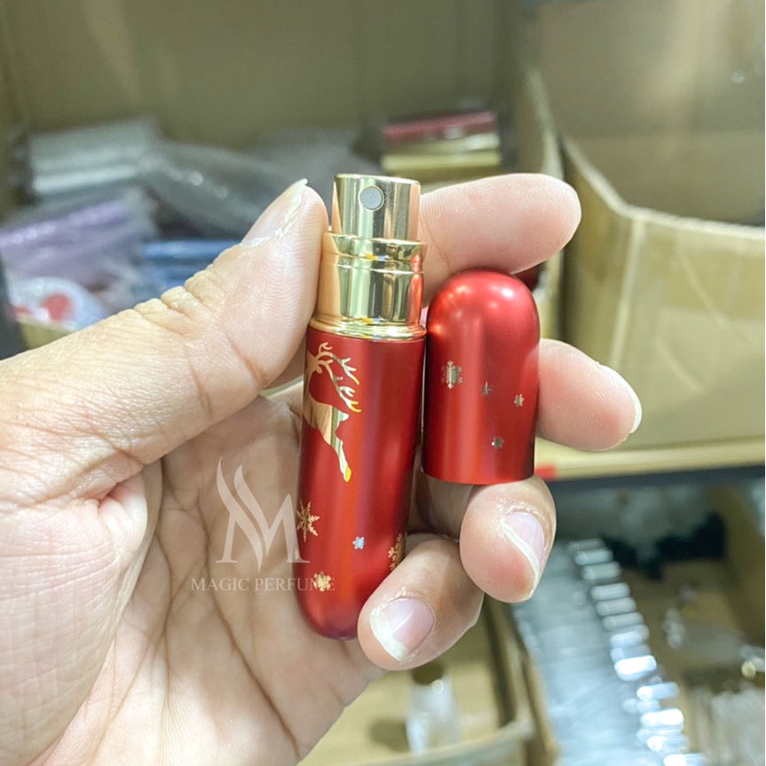 Chai đựng nước hoa tự bơm luxury 5ml cao cấp phiên bản noel vòi phun siêu mịn!