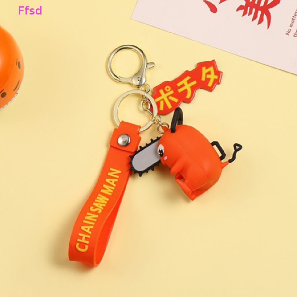 {Ffsd} Móc Khóa Xe Hơi Cặp Đôi Bằng Cao Su Mềm Hình Pochita Denji Makima Dễ Thương Làm Quà Tặng Bán Chạy