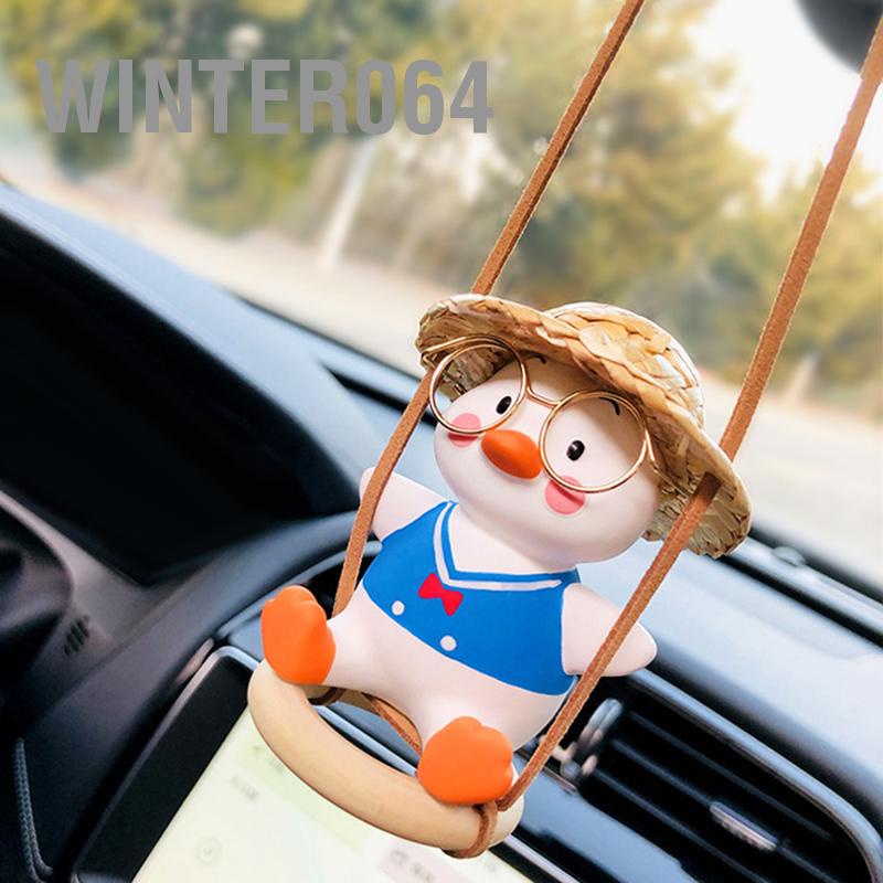 Gương chiếu hậu Swinging Duck Trang trí nội thất Mặt dây chuyền Phụ kiện treo xe Winter064