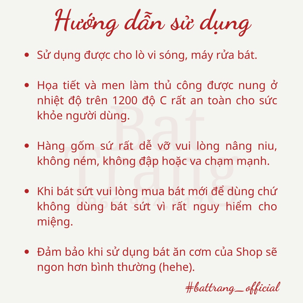 Muôi canh sứ ăn men kem Bát Tràng họa tiết vẽ tay - hàng có bảo hành