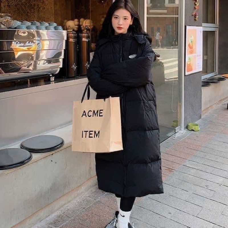 (ODER)ÁO KHOÁC PHAO DÁNG DÀI MŨ TO LOGO CHO NAM VÀ NỮ .