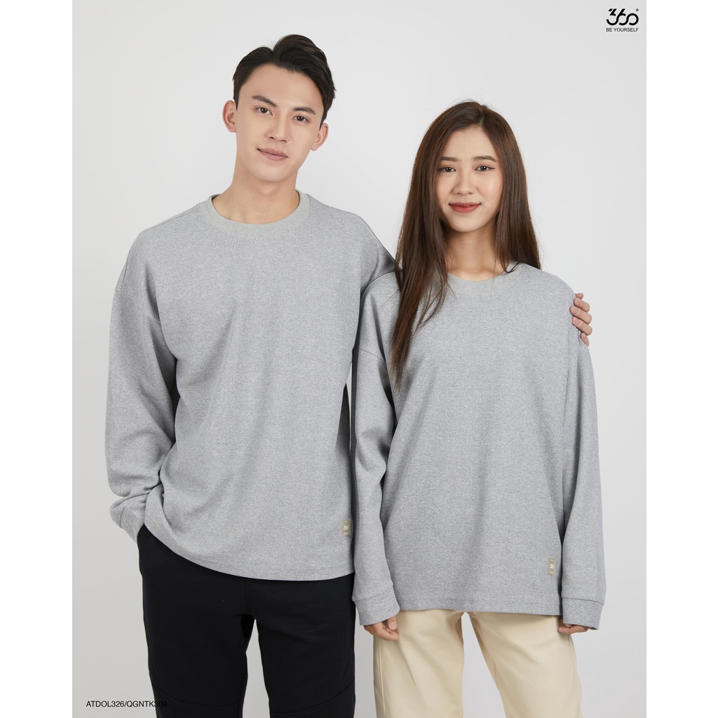 Áo thun tay dài nam nữ cổ tròn thương hiệu 360Boutique áo phông thu đông form rộng Unisex  - ATDOL326