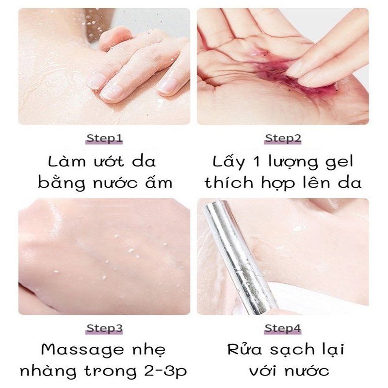 Gel tẩy tế bào chết toàn thân nho đen GIBI nội địa Trung, tẩy sạch tế bào chết, trắng da