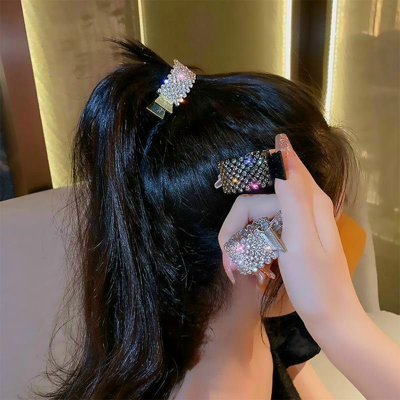 Kẹp tóc đính đá thời trang cố định tóc đuôi ngựa phong cách trẻ trung cho nữ