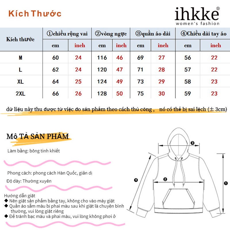 Áo hoodie Ihkke phong cách vintage cho cặp đôi