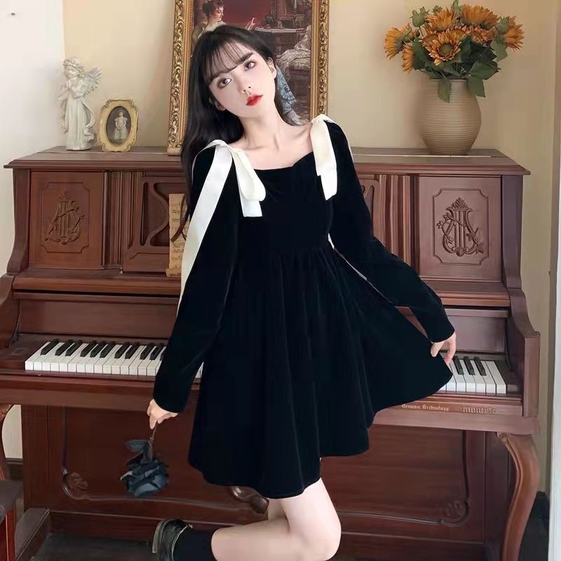 XIYUYI Đầm Chữ a Phong Cách hepburn Pháp Cổ Điển Thời Trang Xuân Thu Cho Nữ