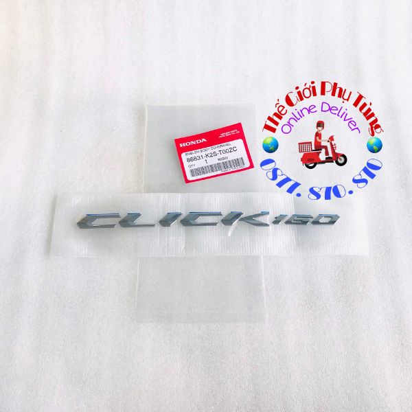 Tem chữ nổi Click 160  Zin Honda Thái Lan - 86831-K2S-T00ZC/ 86831-K2S-T00ZB